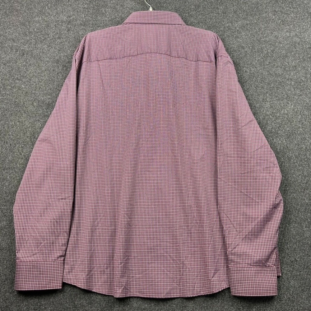 UNTUCKit Men's Shirt 3XL Long Sleeve Button Down Burgundy White Blue Small Check - Picture 7 of 16